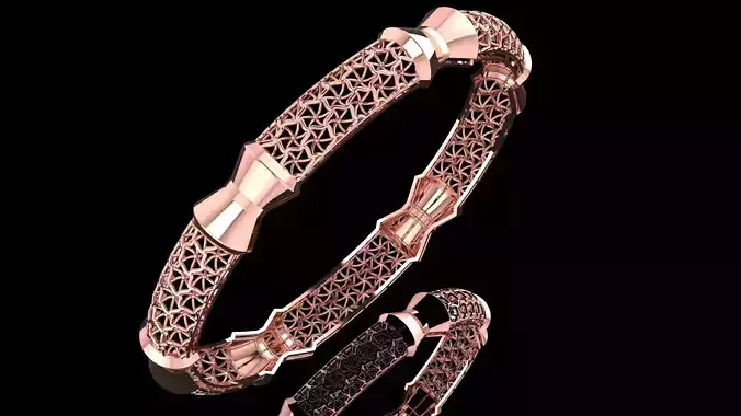 Filigree Barrel Bangle 61MM-12gm