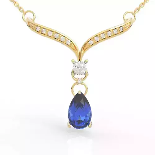 Divine Angel Wing Diamond Pendant Necklace 3D print model