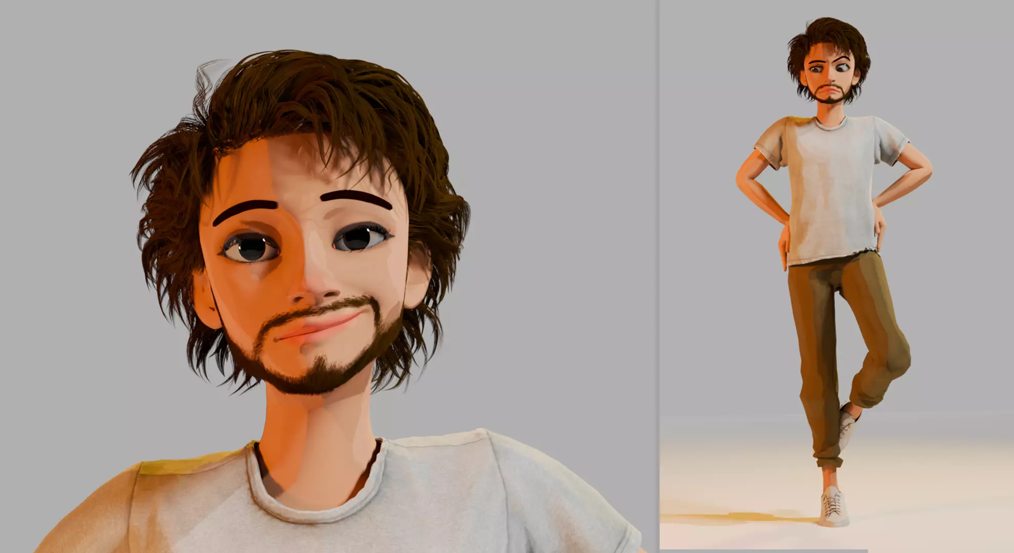 Stylized Teenage Boy Character Game Ready 3D Model Rigged Low-poly 3D model