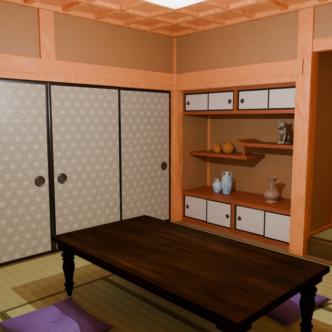 shoin-style Japanese-style room 3D model_9