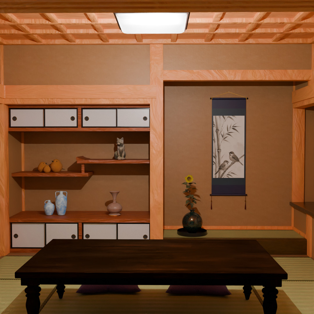 shoin-style Japanese-style room 3D model_2