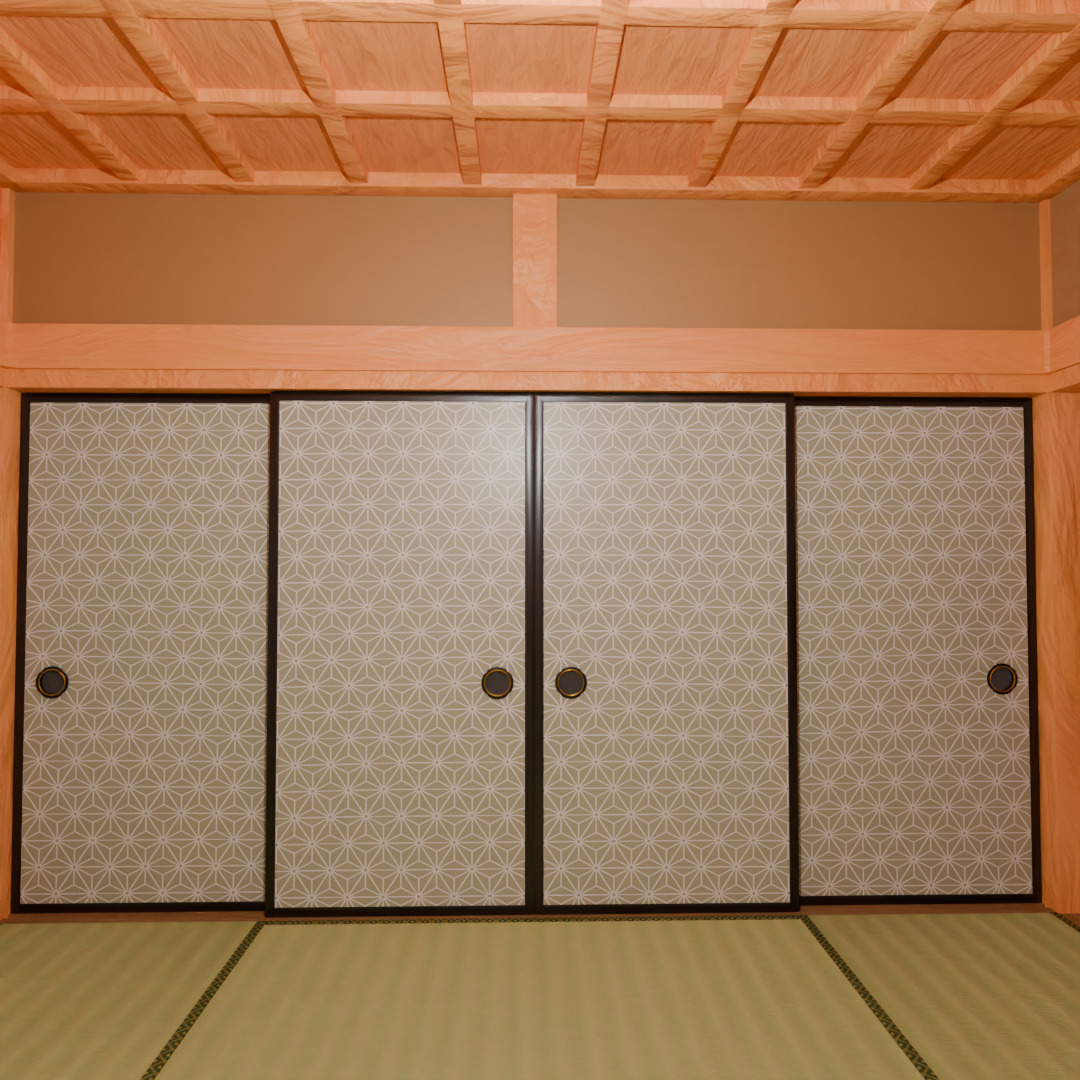 shoin-style Japanese-style room 3D model_8