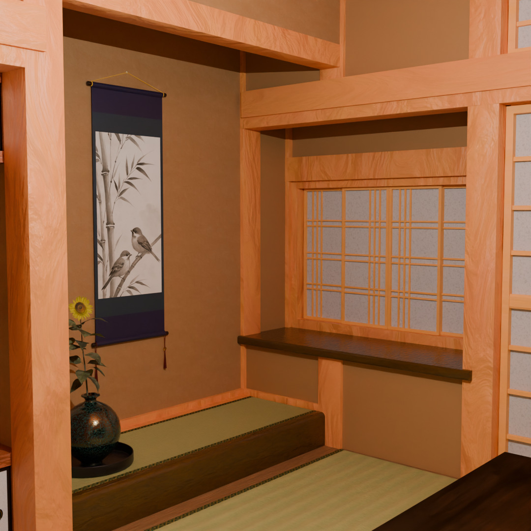 shoin-style Japanese-style room 3D model_5
