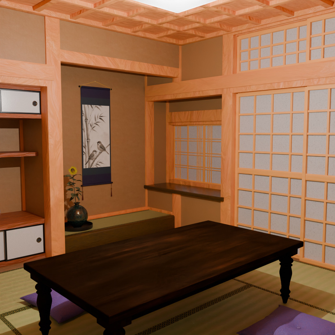 shoin-style Japanese-style room 3D model_1