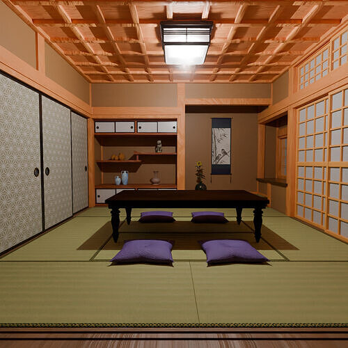 shoin-style Japanese-style room 3D model