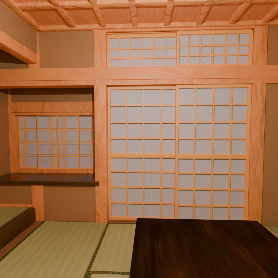 shoin-style Japanese-style room 3D model_6