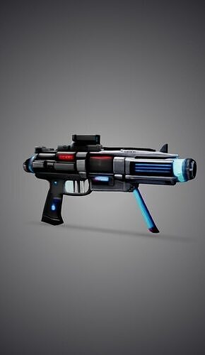 Futuristic Sci-Fi Laser Rifle Paint a sleek Low-poly 3D model