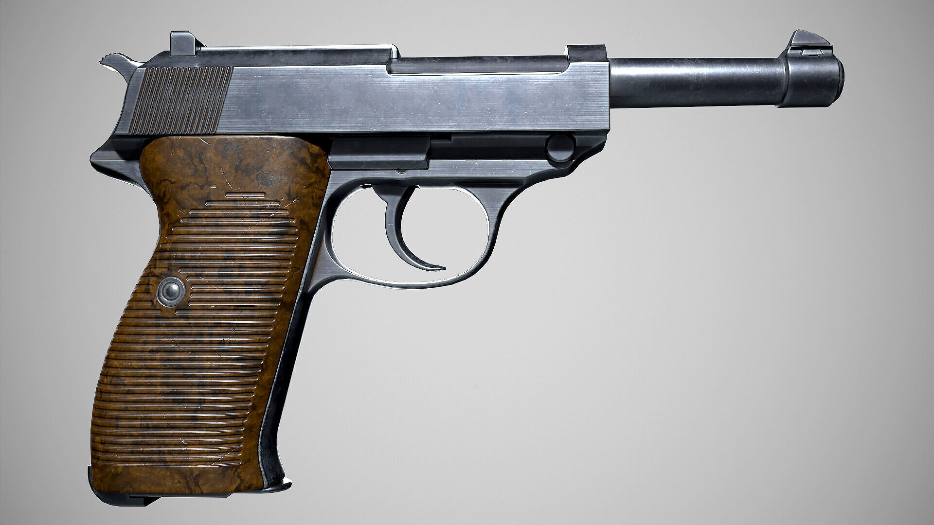 Walther P38 Low-poly 3D model_3