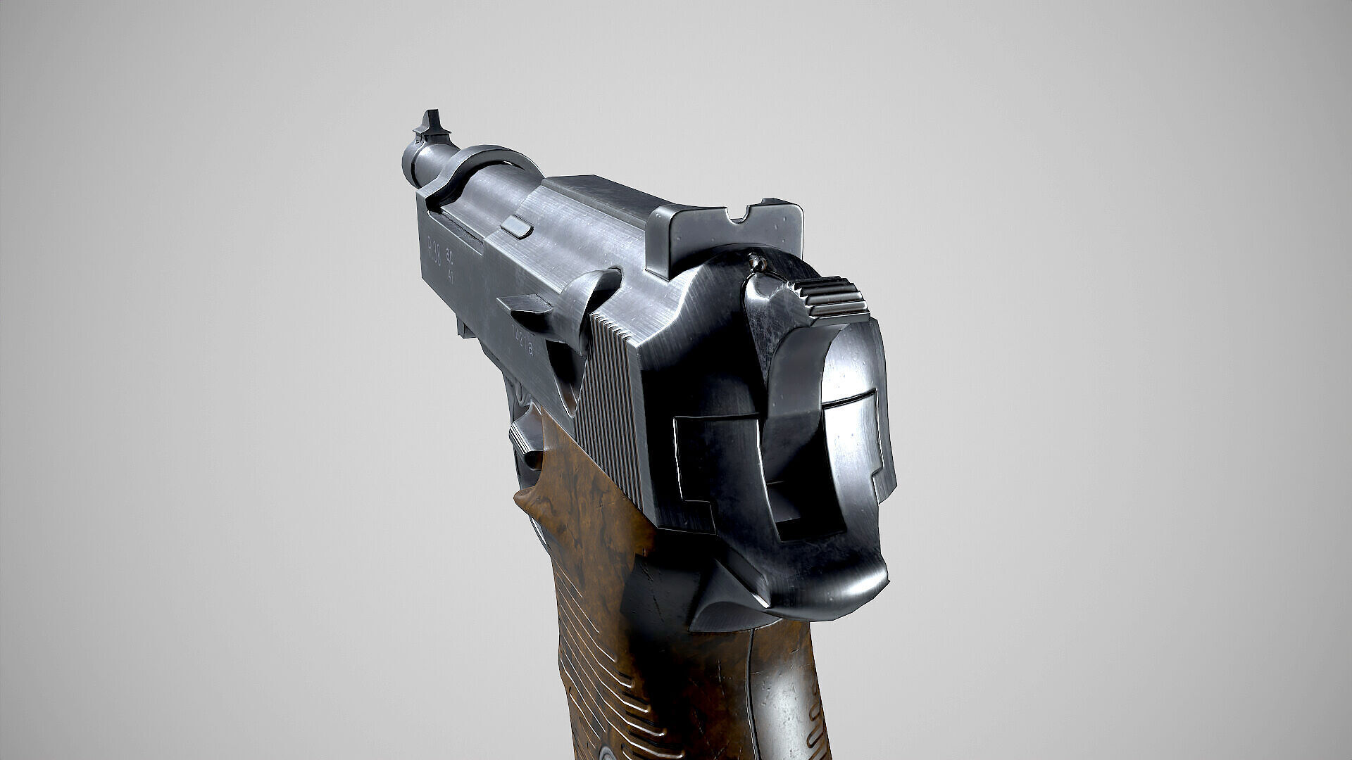Walther P38 Low-poly 3D model_4