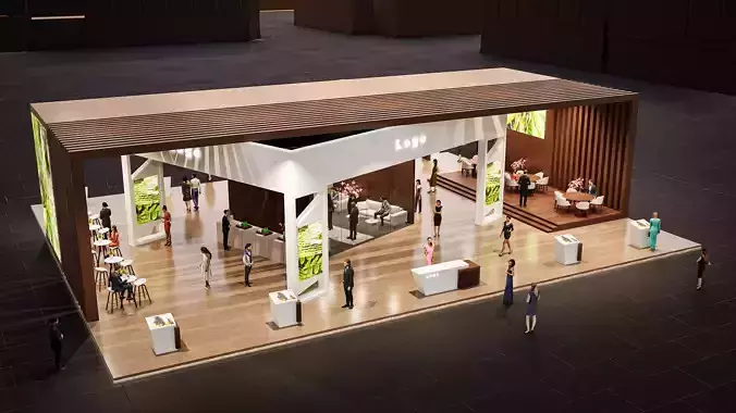 exhibition Low-poly 3D model