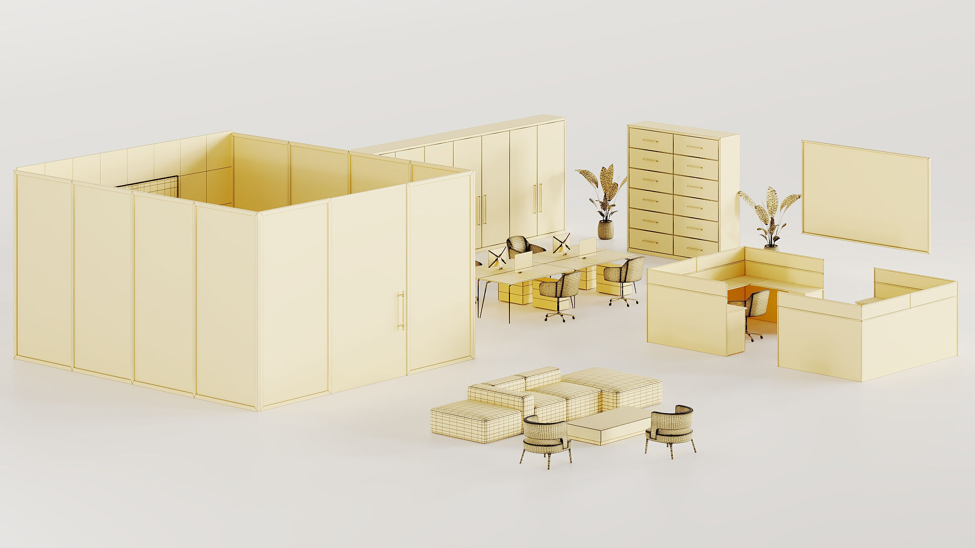 Modern Office Furniture Pack 3D model_8