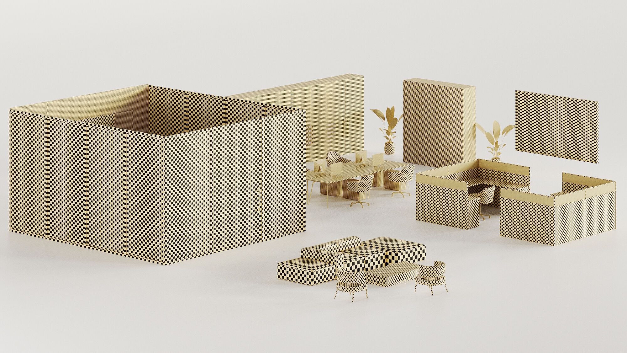 Modern Office Furniture Pack 3D model_7