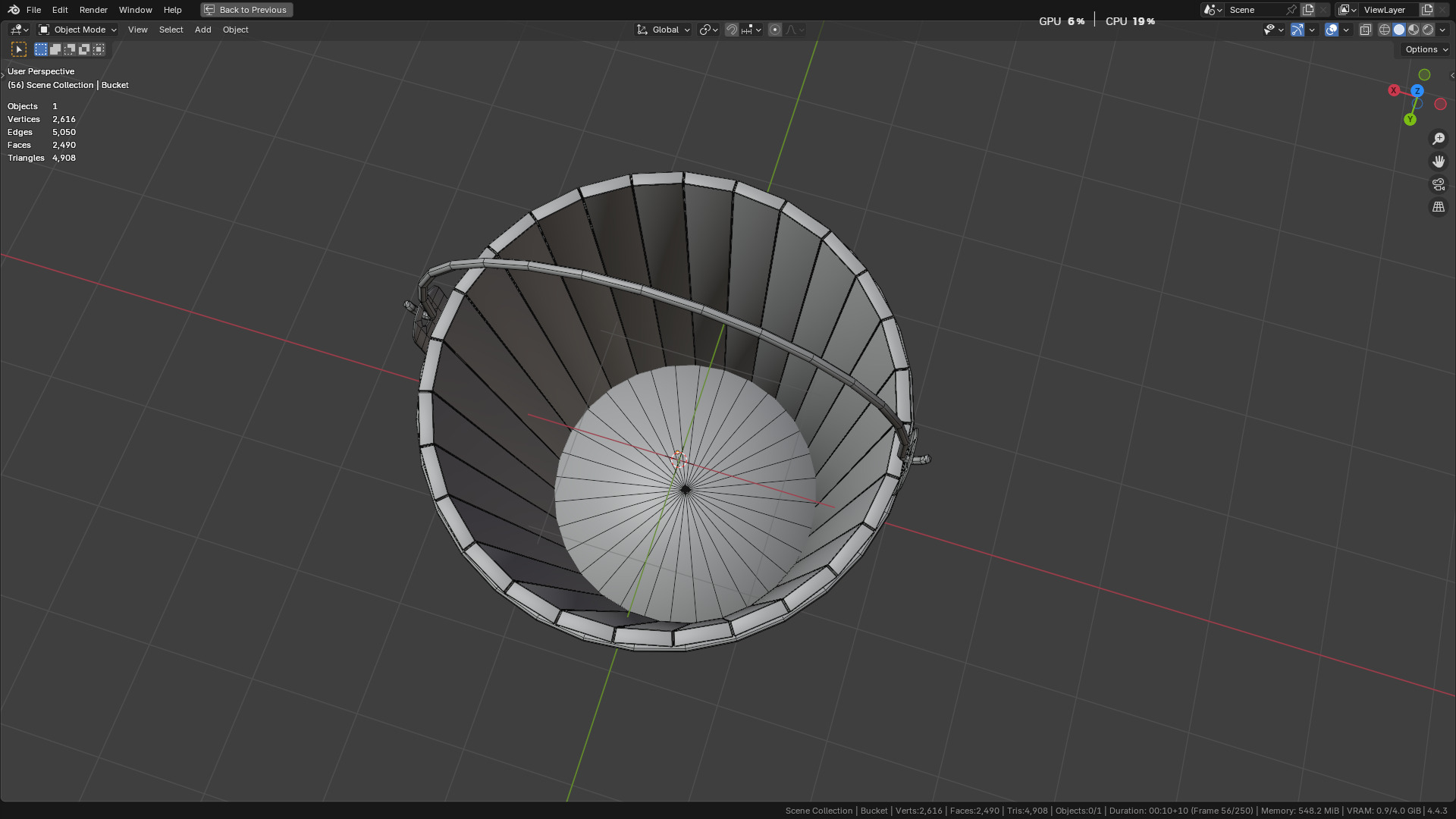 wooden bucket Low-poly Low-poly 3D model_35