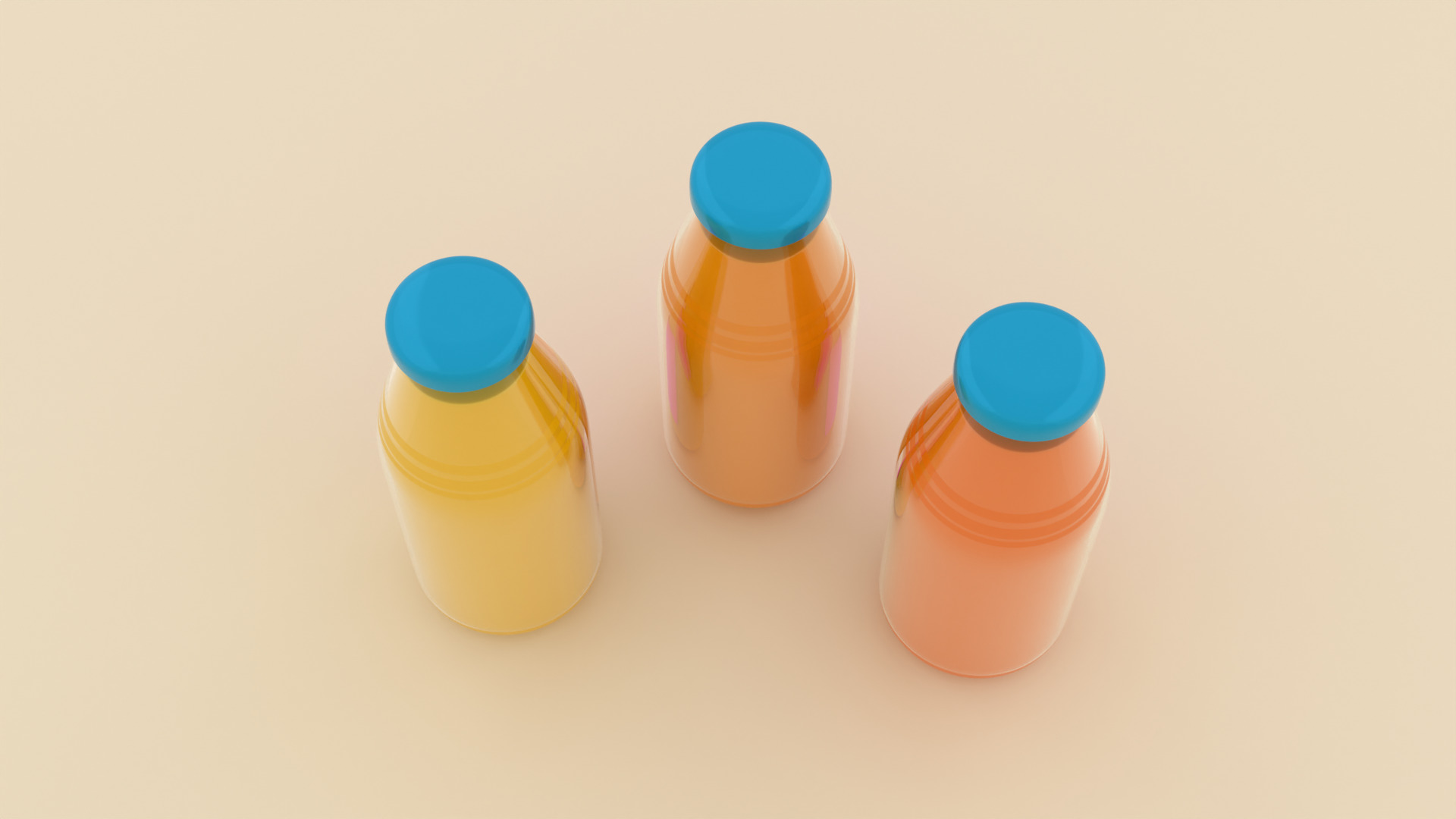 Orange Juice Bottle Product Visualization Low-poly 3D model_1