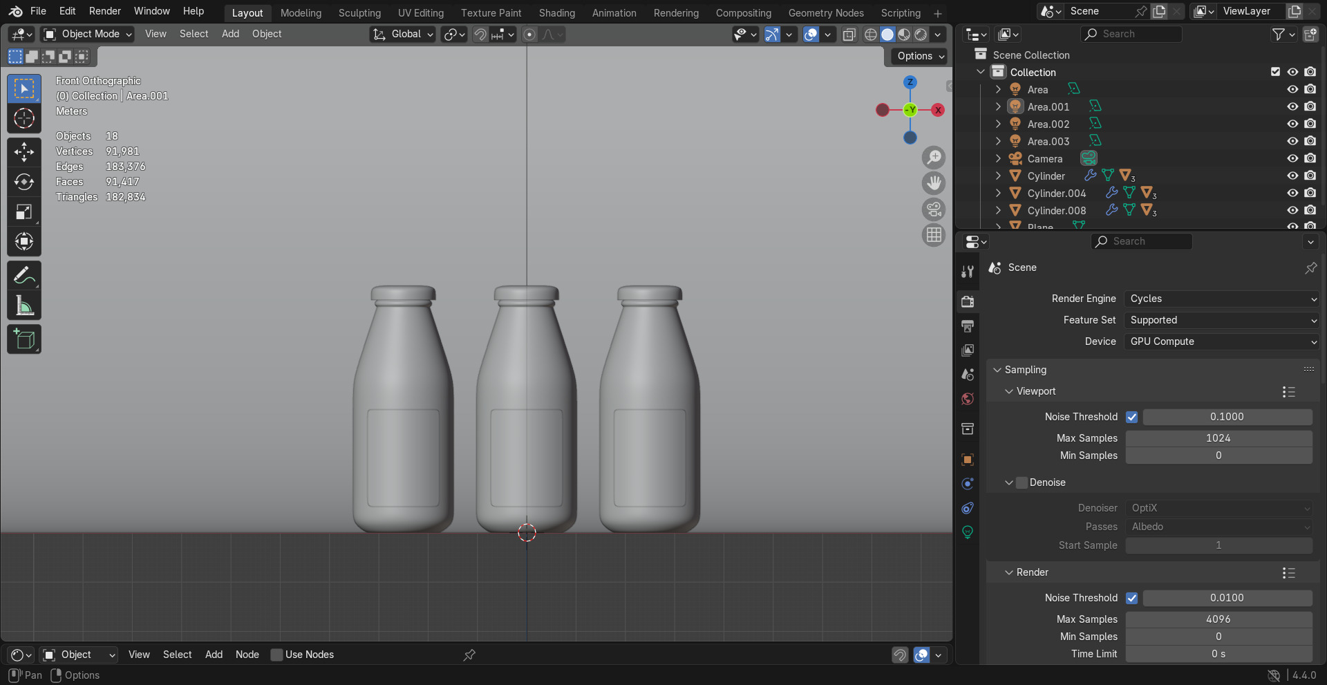 Orange Juice Bottle Product Visualization Low-poly 3D model_5