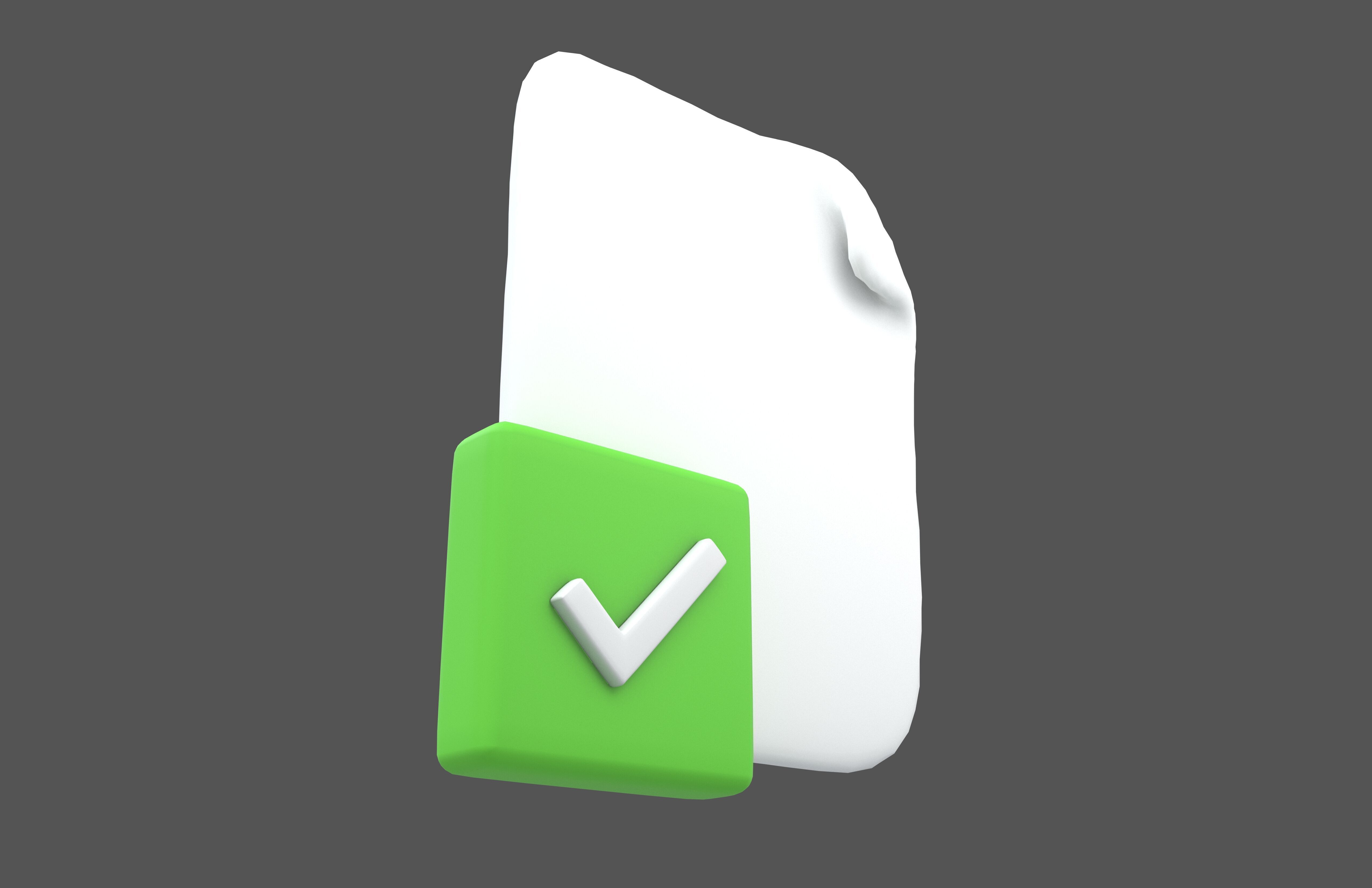 Approved Document Icon v1 001 Low-poly 3D model_3