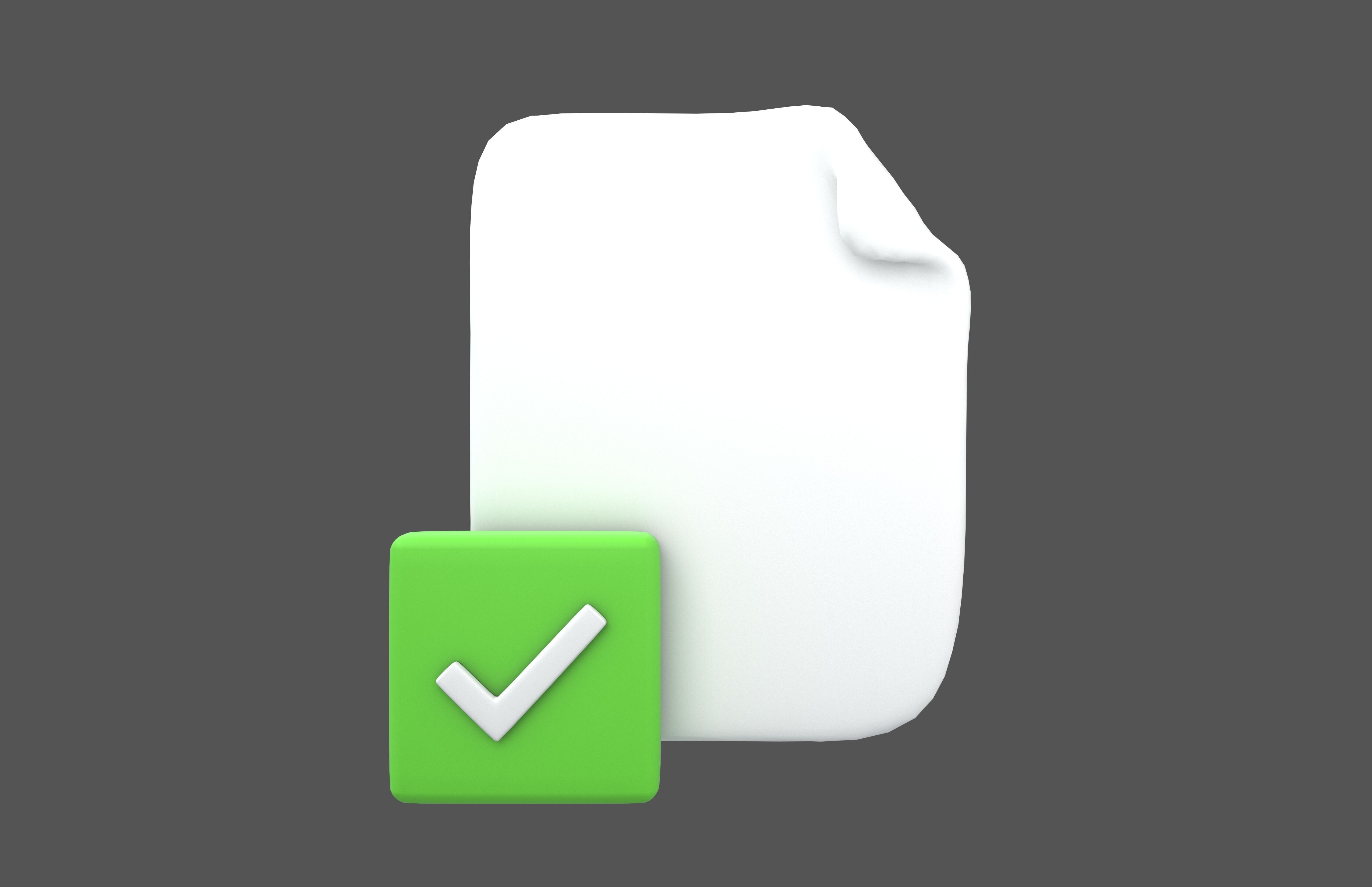 Approved Document Icon v1 001 Low-poly 3D model_1