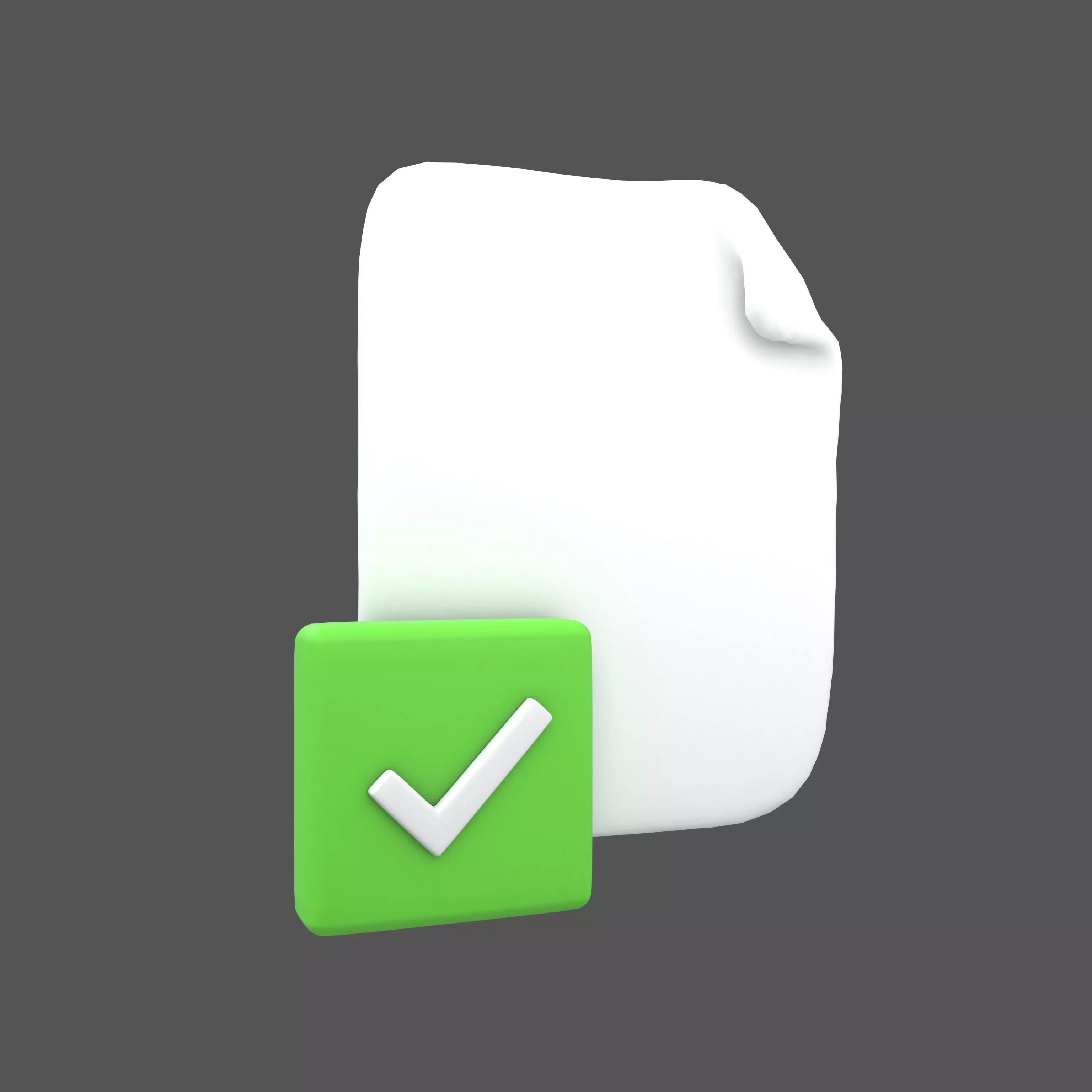 Approved Document Icon v1 001 Low-poly 3D model_0