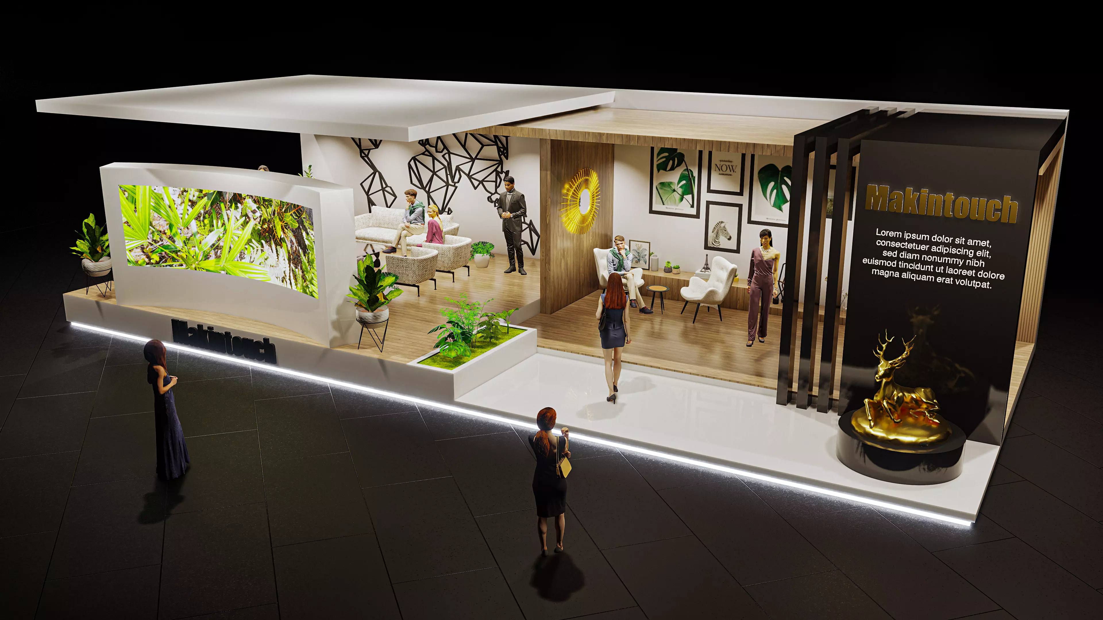 exhibition Low-poly 3D model