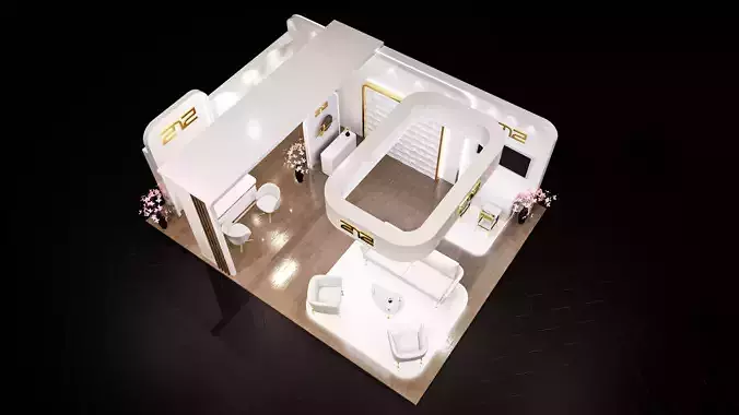 exhibition Low-poly 3D model