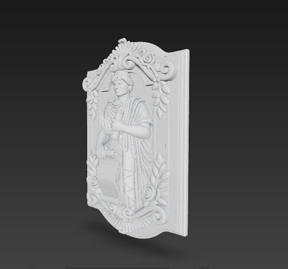 3D Printable Jugendstil Nymph Relief 3D model_10