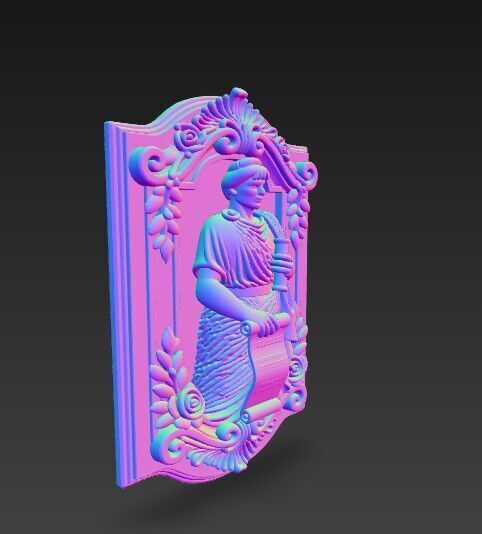 3D Printable Jugendstil Nymph Relief 3D model_5