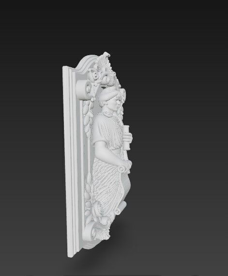 3D Printable Jugendstil Nymph Relief 3D model_16