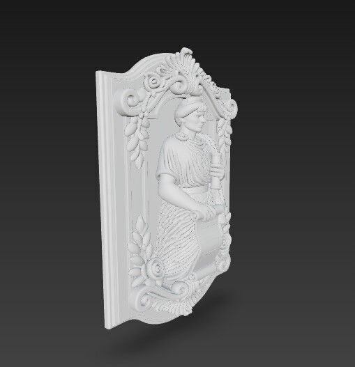 3D Printable Jugendstil Nymph Relief 3D model_6