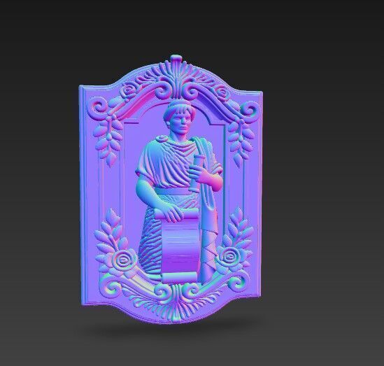 3D Printable Jugendstil Nymph Relief 3D model_3