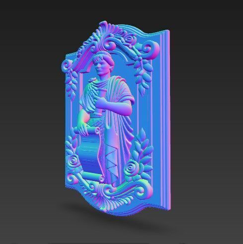 3D Printable Jugendstil Nymph Relief 3D model_4