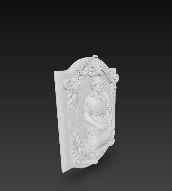3D Printable Jugendstil Nymph Relief 3D model_15
