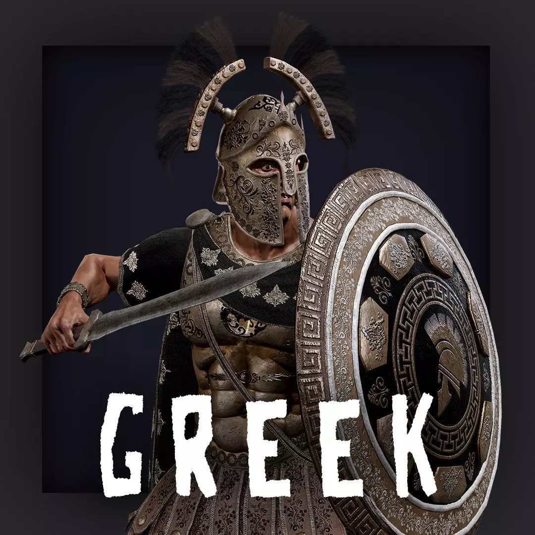 Greek Royal Guard D Low-poly 3D model
