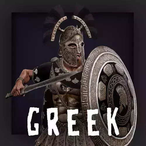 Greek Royal Guard D Low-poly 3D model