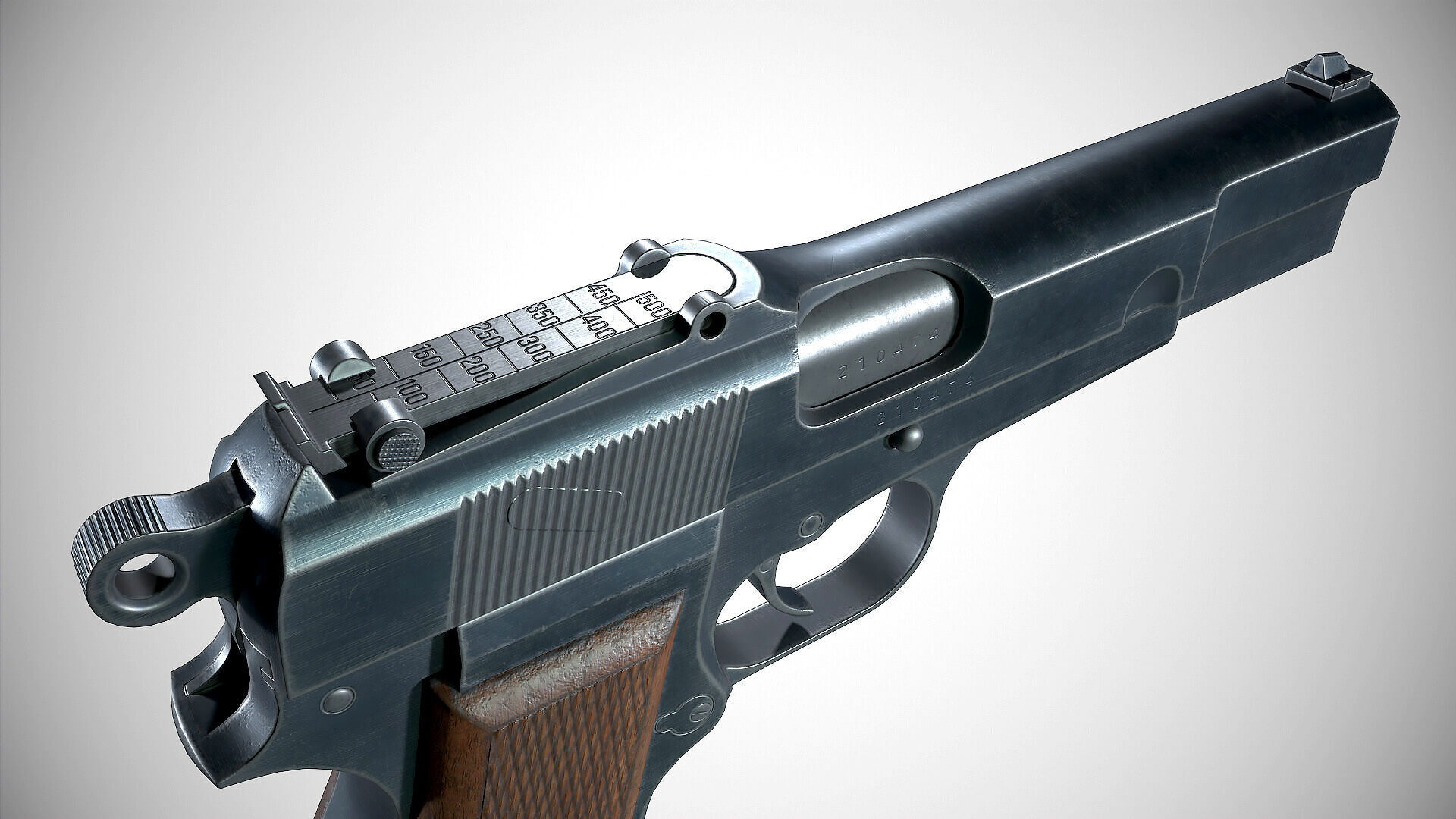 Browning Hi-Power P-35 Low-poly 3D model_6