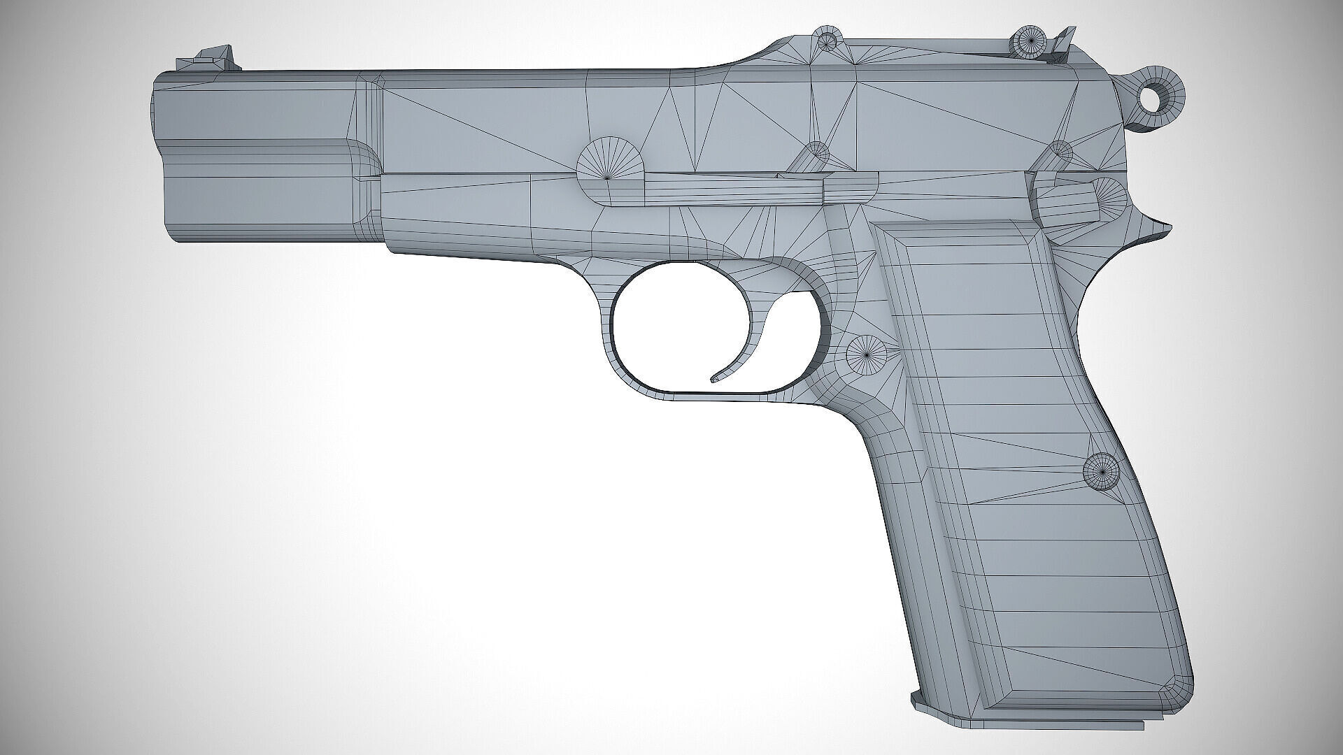 Browning Hi-Power P-35 Low-poly 3D model_12