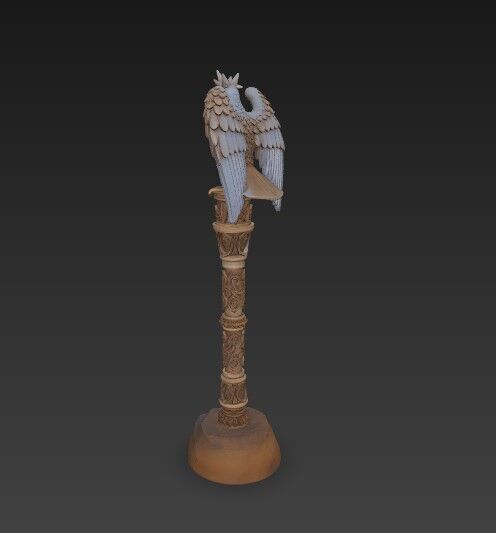 3D Printable Eagle Headed Scepter 3D model_17