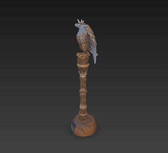 3D Printable Eagle Headed Scepter 3D model_18