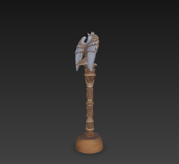 3D Printable Eagle Headed Scepter 3D model_15