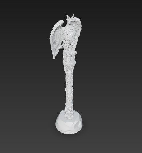 3D Printable Eagle Headed Scepter 3D model_9