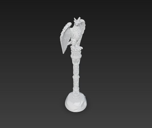 3D Printable Eagle Headed Scepter 3D model_2