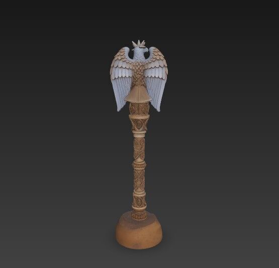 3D Printable Eagle Headed Scepter 3D model_16