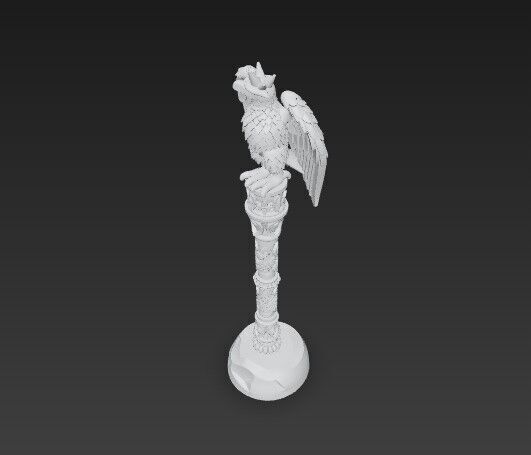 3D Printable Eagle Headed Scepter 3D model_7