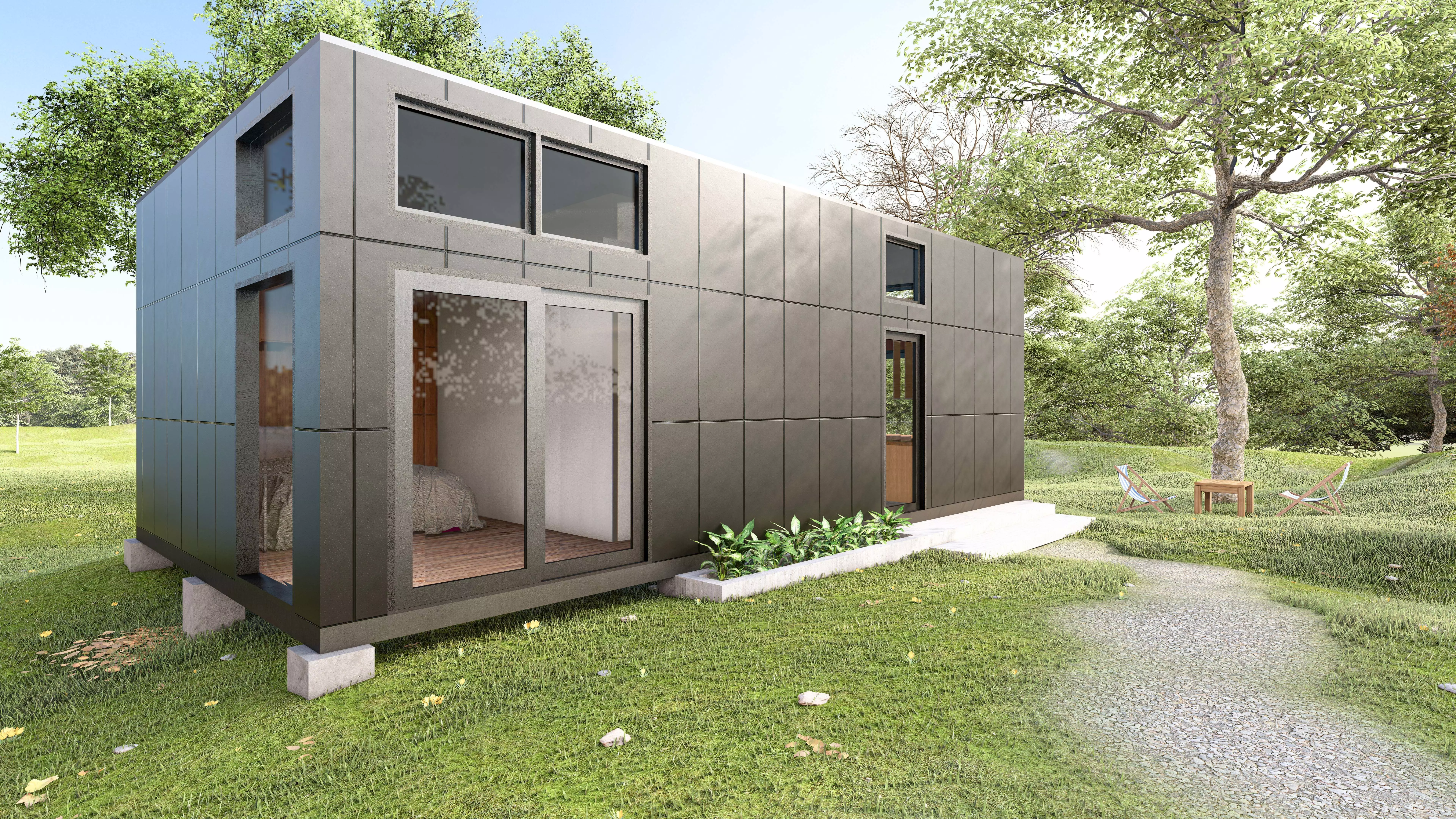 Box Cabin 3D 20x36 ft Wooden House 3ds Max FBX OBJ Lumion 3D model