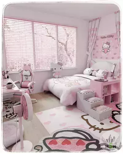 Hello Kitty Bedroom Blender Scene