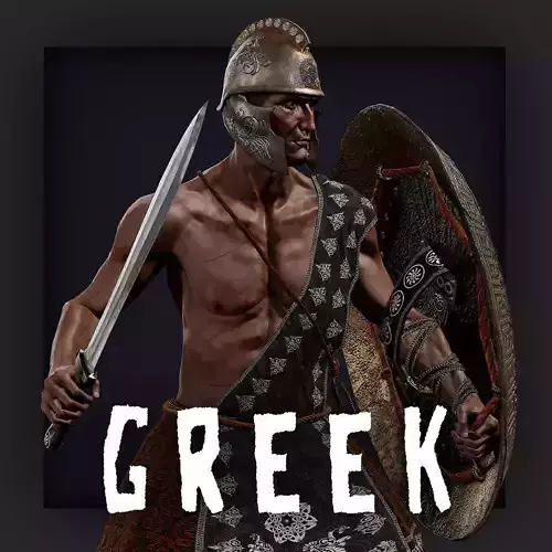 Greek ilote warrior D Low-poly 3D model