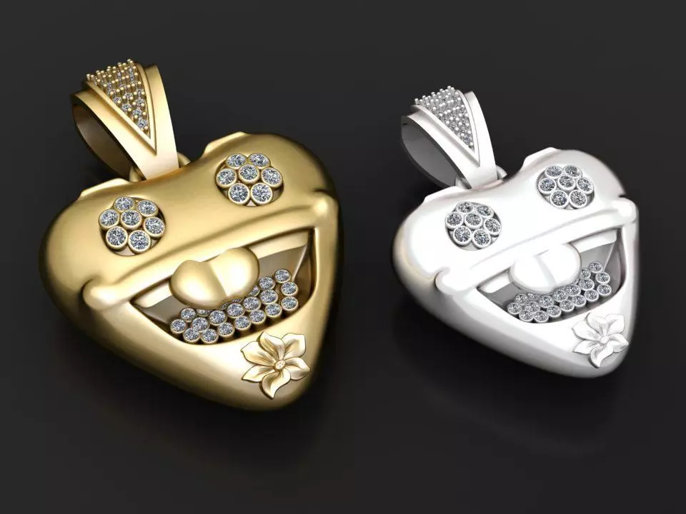 3D heart pendant 3D print model