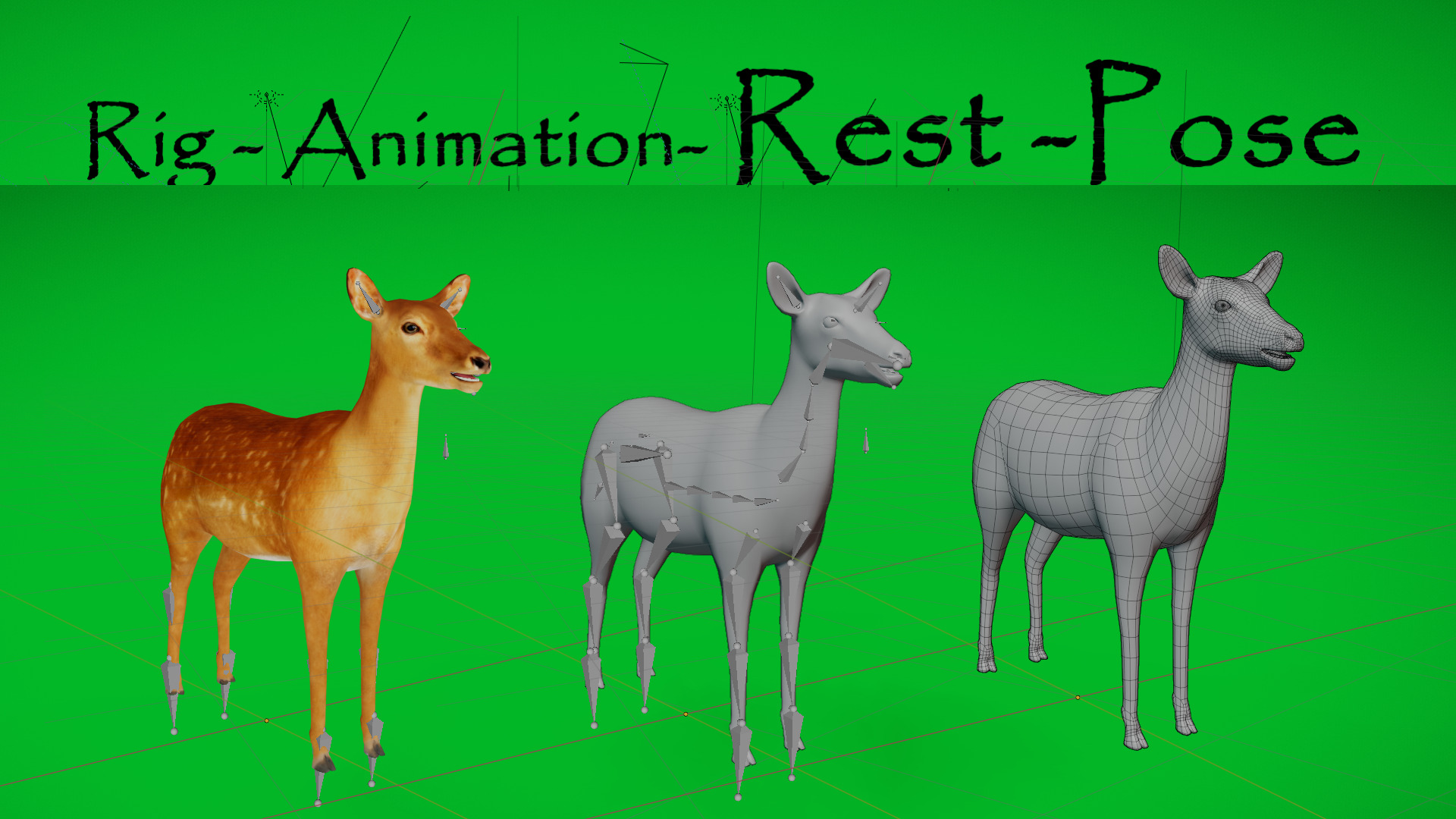 Female Fallow Deer Low-poly 3D model_4