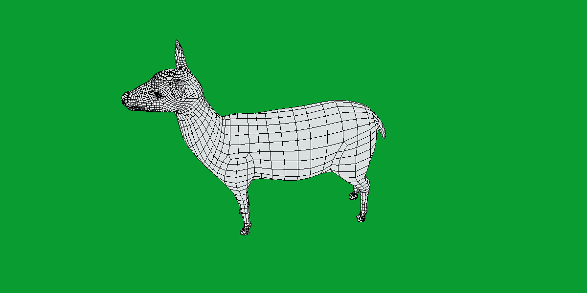 Female Fallow Deer Low-poly 3D model_17