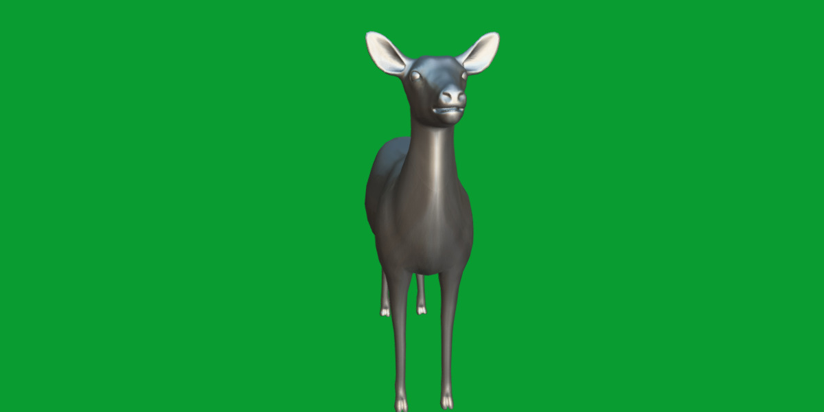 Female Fallow Deer Low-poly 3D model_11