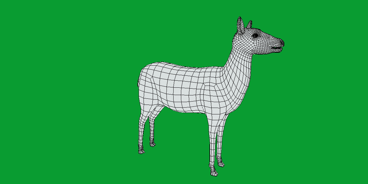 Female Fallow Deer Low-poly 3D model_13